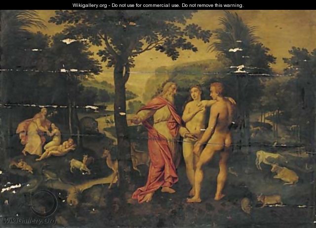 Adam and Eve in the Garden of Paradise - Antwerp School
