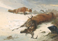 The Fox, the Raven and the dead Stag - Archibald Thorburn