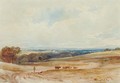 An extensive landscape with cattle and a drover - Anthony Vandyke Copley Fielding