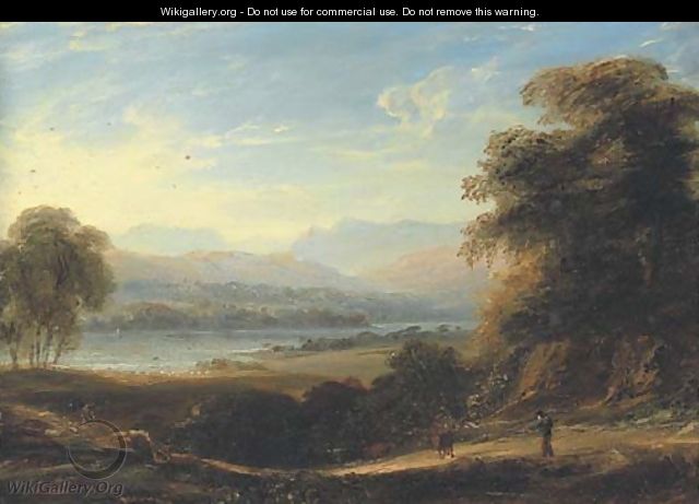 View of Langdale Pikes and Ullswater - Anthony Vandyke Copley Fielding