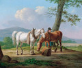 A farmhand with his horses - Anthony Oberman