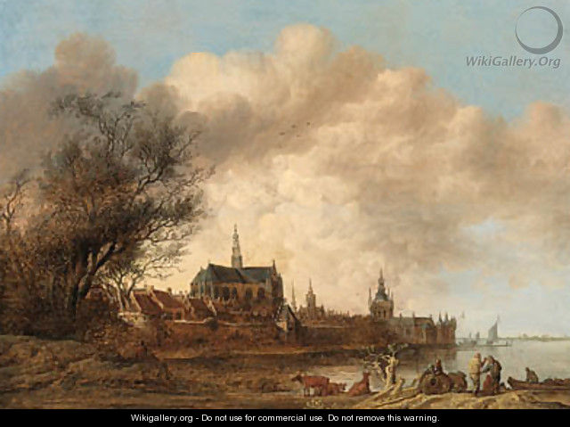 A view of Haarlem from the south-west, with the River Spaarne in the foreground - Anthony Jansz van der Croos