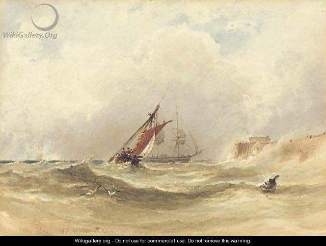 Shipping in rough seas - Anthony Vandyke Copley Fielding