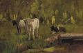 Calves in a meadow - a study - Anton Mauve