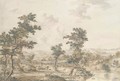An extensive landscape with herdsmen by a stream - Andries Vermeulen