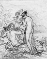 A river god, a nymph and Cupid drawing his bow - Anne-Louis Girodet de Roucy-Triosson