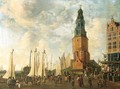 The Herring Packer's Tower, Amsterdam, with figures on the quay - Anthonie Beerstraaten