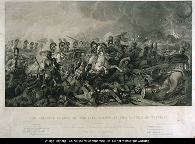 The Decisive Charge of the Life Guards at Waterloo in 1815 - (after) Clennell, Luke