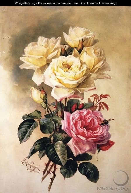 French Bridal Roses - Paul De Longpre