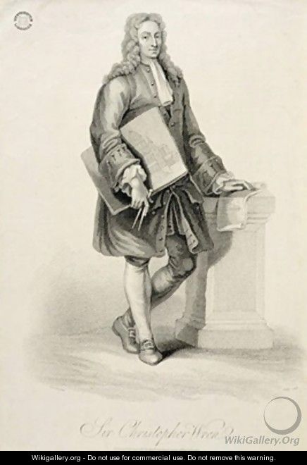 Sir Christopher Wren 1632-1723 - (after) Cipriani, Giovanni Battista