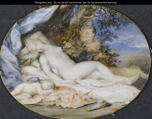 Venus and Cupid asleep spied upon by a satyr - Jacques Charlier