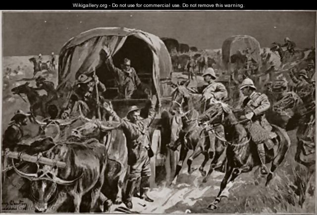 Night attack on a Boer convoy by mounted infantry under Colonel Williams - John Charlton