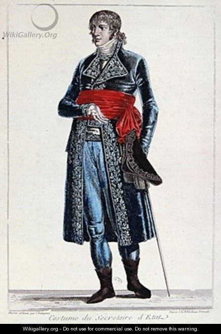 Costume of a Secretary of State during the period of the Consulate 1799-1804 of the First Republic in France - Chataignier