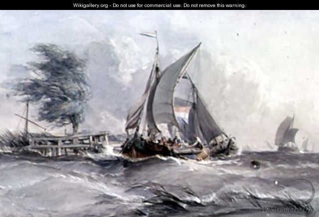 A Windy Day Boats in a Gale - George the Elder Chambers