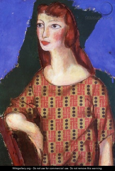 Portrait of a Girl in a Flowered Dress 1924 - Alfred Henry Maurer