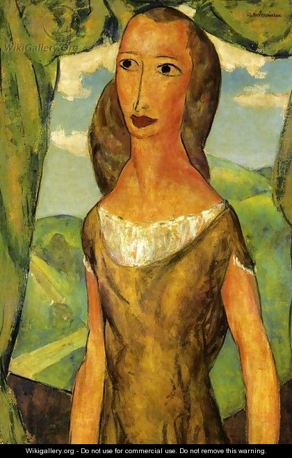 Girl with Landscape 1924 - Alfred Henry Maurer