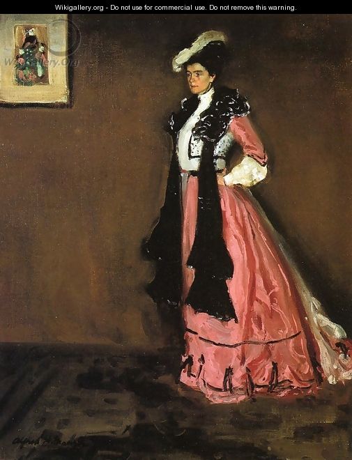 Woman in Pink Portrait of Roselle Fitzpatrick 1902 - Alfred Henry Maurer