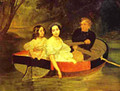 Self portrait with Baroness Ye N Meller Zakomelskaya and a Girl in a Boat Unfinished 1833 1835 - Julia Vajda