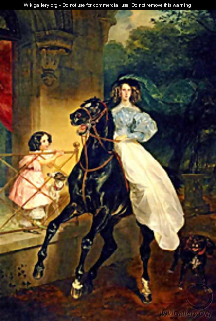 Rider Portrait of Giovanina and Amacilia Pacini the Foster Children of Countess Yu P Samoilova 1832 - Julia Vajda