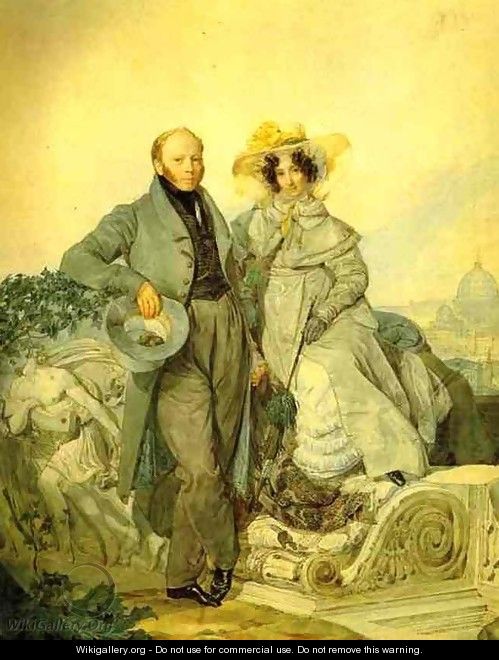 Portrait of G N and V A Olenin 1827 - Julia Vajda