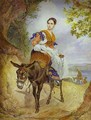 Portrait of O P Ferzen on a Donkeyback - Jules Elie Delauney