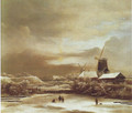 Winter landscape with two windmills - Jacob Van Ruisdael