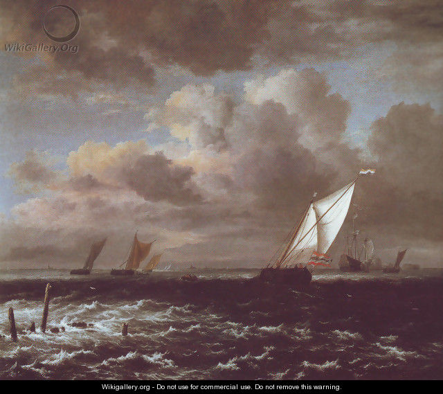 Vessels in a choppy sea - Jacob Van Ruisdael