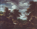 Hilly wooded landscape with cattle - Jacob Van Ruisdael