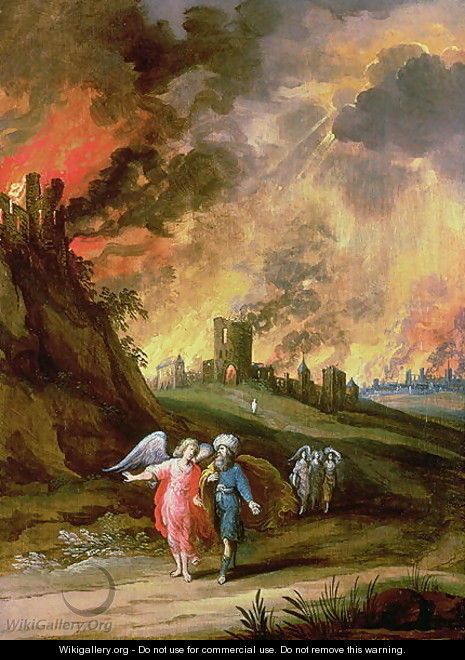 Lot and His Daughters Leaving Sodom - Laszlo Rozgonyi