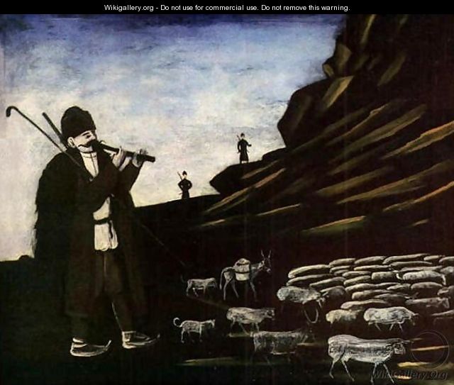 Shepherd with Flock - Niko Pirosmanashvili