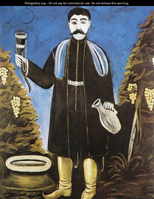 Prince with a Horn of Wine - Niko Pirosmanashvili