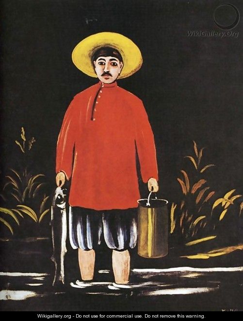 Fisherman in a Red Shirt - Niko Pirosmanashvili