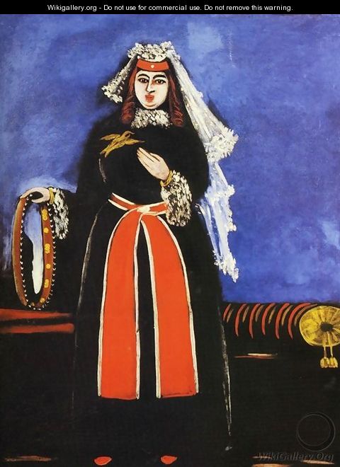 A Georgian Woman with Tamboreen 1906 - Niko Pirosmanashvili