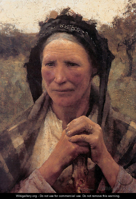 Head of a Peasant Woman 1882 - Sandor Nagy