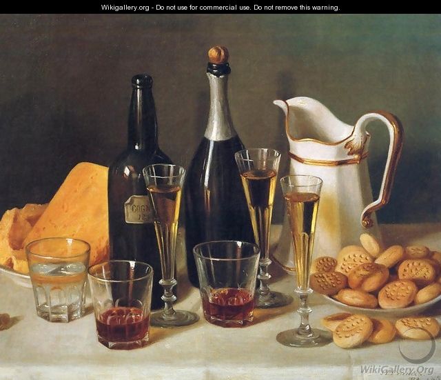 Still Life Cognac and Biscuits 1850 - John Francis