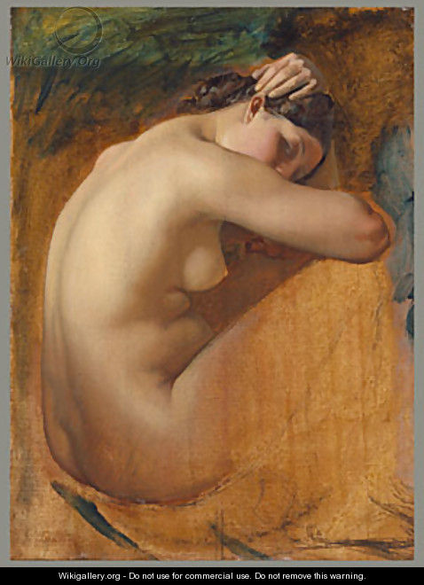 Study of a Female Nude 1840 - Henri (Karl Ernest Rudolf Heinrich Salem) Lehmann