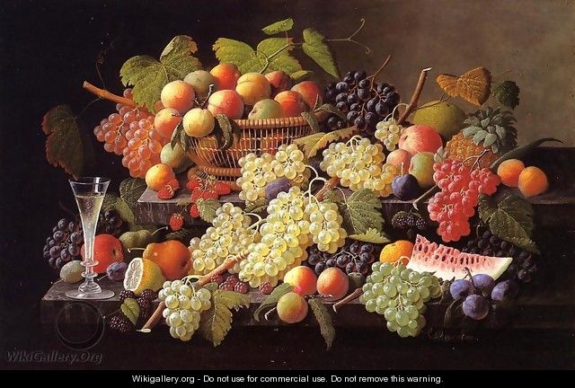 Still Life with Fruit Date unknown - Severin Roesen