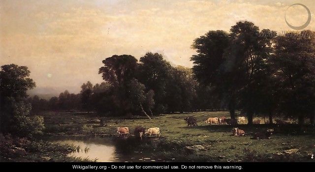 Bucolic Landscape with Cows 1888 - John William Casilear