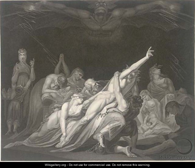 The Vision of the Lazar-House, by Moses Haughtton - (after) Fuseli, Henry (Fussli, Johann Heinrich)