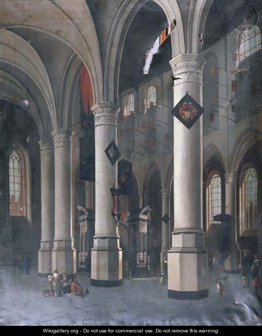 The interior of the New Church in Delft with the Tomb of William the Silent - Hendrick Van Vliet