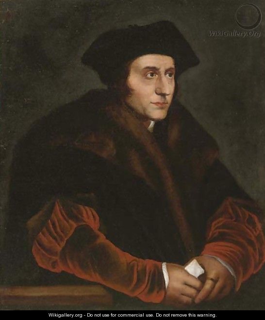 Portrait of Sir Thomas More (1478-1535), half-length, in a fur lined coat - Hans, the Younger Holbein