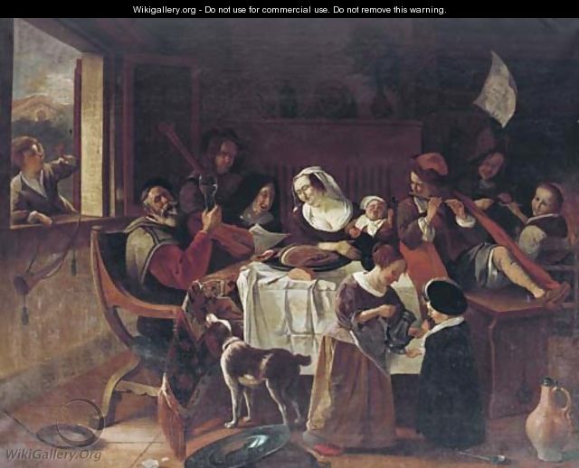 As the old ones sing, so pipe the young ones - Jan Steen