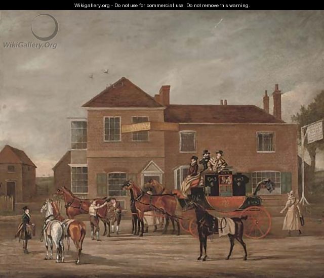 The Manchester to London Royal Mail outside the Old White Lion - (after) James Pollard