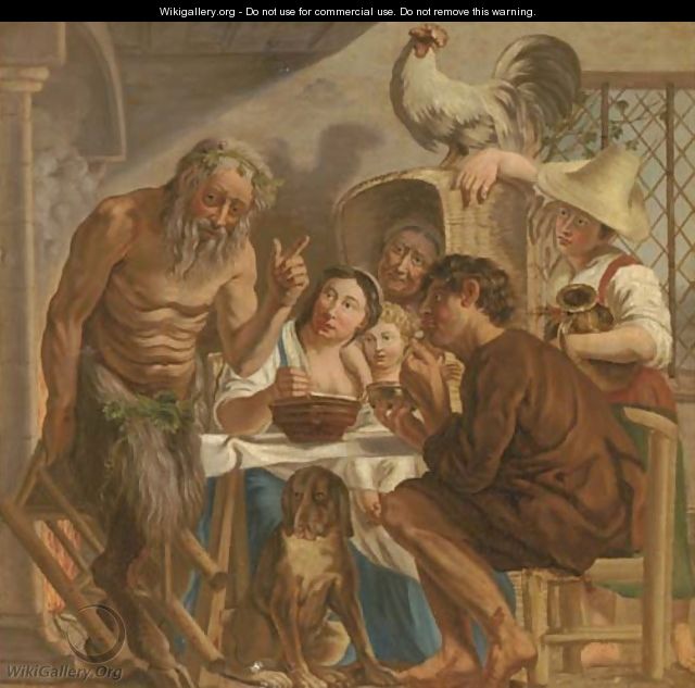 The Satyr and the Peasant - (after) Jacob Jordaens