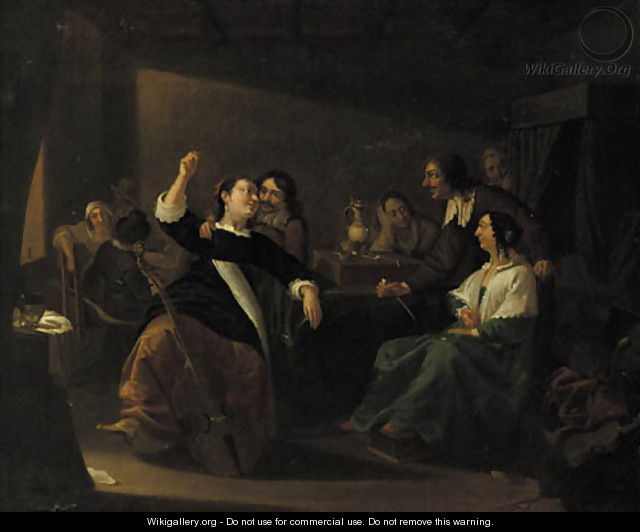 Officers drinking and smoking in a brothel - Jacob Duck
