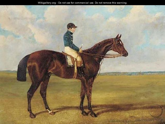 A bay racehorse with jockey up - (after) Herring Snr, John Frederick