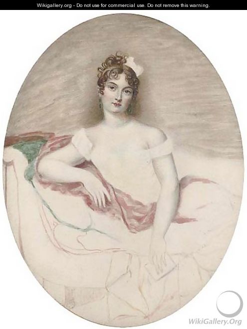Princess Borghese, half-length, seated - Jacques-Jean- Baptiste Augustin