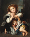 Two children with a dog - Jean Baptiste Greuze