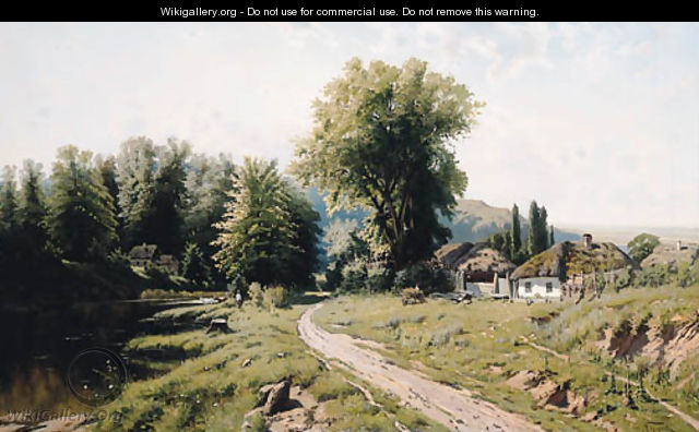 Summer Landscape with Cottages - (after) Konstantin Iakovlevich Kryzhitskii