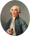 Portrait of Jean-Franois Lagrenee, bust-length, wearing a grey coat and a cravat, holding a snuff box - Joseph Siffrein Duplessis